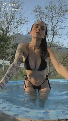beach big tits bikini erotic pool sensual tattoo tiktok topless clip