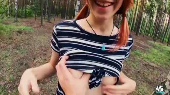 Elin Flame - Redhead Deepthorats Boyfriends Cock While Walking In The Forrest (TrueAmateurs)
