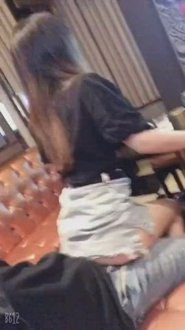 Risky quickie in a restaurant