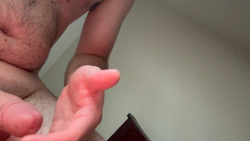 Good morning, here’s my cock precumming