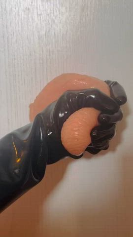 Imagine your balls being squeezed with my latex glove.