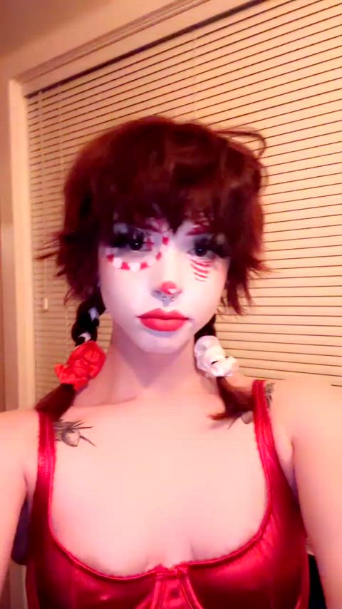 amateur clown clown girl lingerie natural tits onlyfans petite tattoo teen white