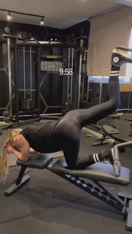 ass bar refaeli blonde legs model spandex workout clip