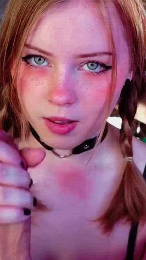 ahegao cute eye contact freckles lightskinned onlyfans petite pigtails redhead clip