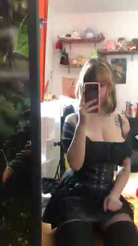 big tits goth strip stripping clip