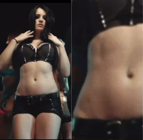 Throwback Paige belly tease
