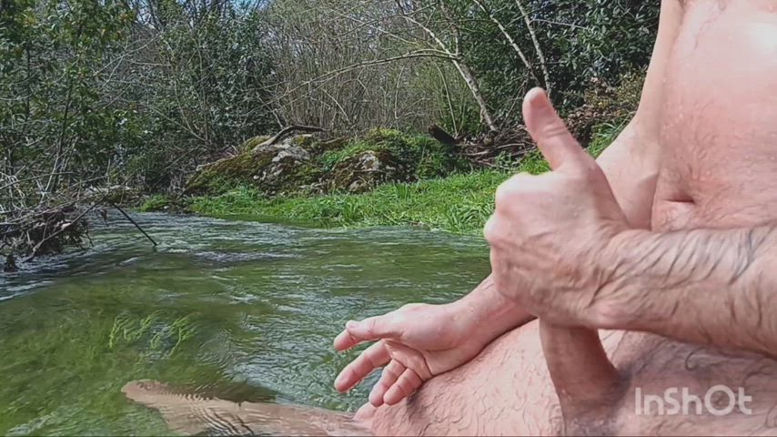 cum cumshot erection jerk off male male masturbation masturbating nudist outdoor