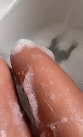 bathroom bathtub legs model onlyfans petite soapy solo tease clip
