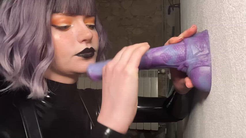 bad dragon blowjob deepthroat dildo fantasy toys latex lips lipstick lipstick fetish