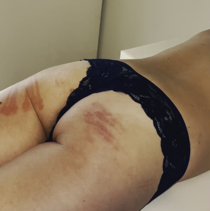 Watch in slow motion as the whip strikes her sexy ass and the bruises appear 🥰