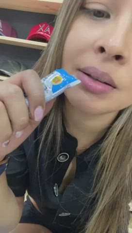 Would Dad Be Proud of Me Being SLutty with Yogurt, Pretending its Cum... at work