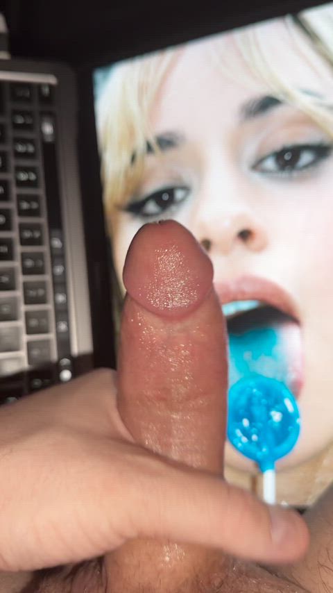 babecock celebrity edging gooning jerk off masturbating pretty teen tongue tribute