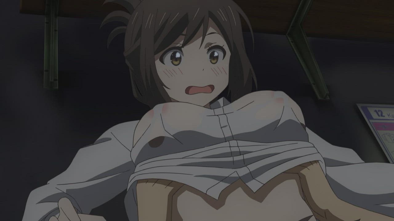 Boobs revealed after button breaks [Why the hell are you here, Teacher!?]