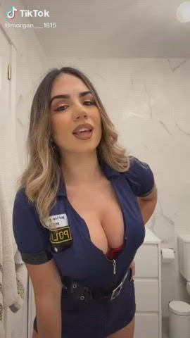 amateur big tits cleavage homemade police tiktok clip