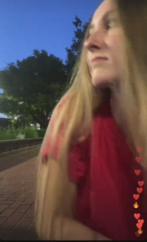 boobs flashing public clip