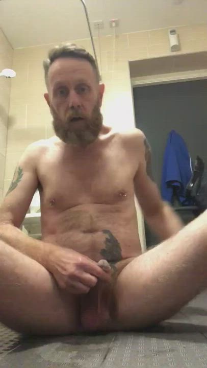 Sitting in the showers and pissing