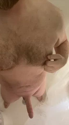 bwc big dick cock jerk off male masturbation nipple play shower soapy clip