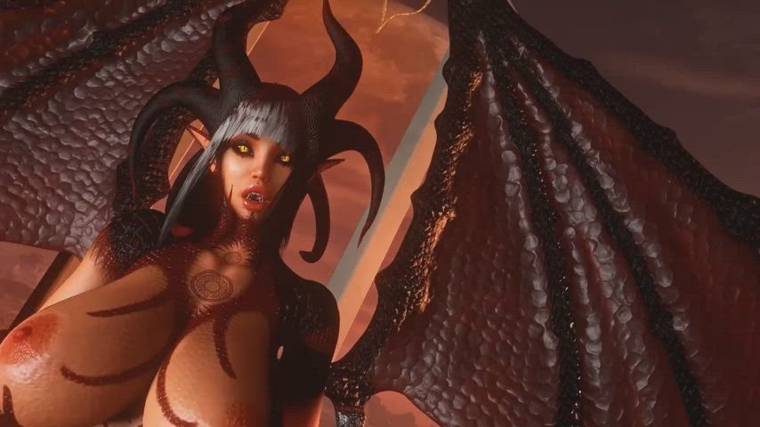 3D Futanari Hardcore Hentai Honey Demon Monster Girl Threesome Porn GIF by hentai3dgame