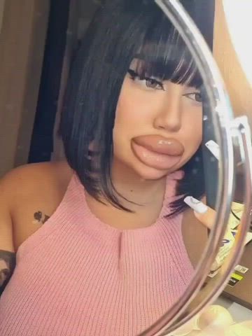 Homemade Lips Selfie Slow Motion clip