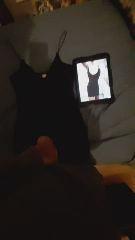 Cum tribute on friend's dress