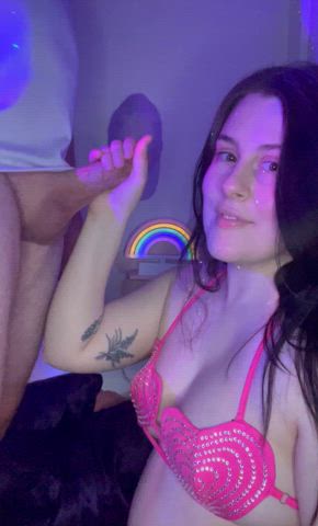 amateur blowjob chubby cock worship cute deepthroat gentle tattoo tease thick adorable-porn