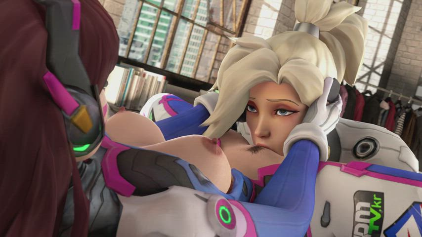 Overwatch Mercy And D.va Having Some Kinky Time 3D Hentai