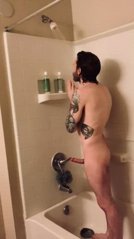 cock shower wet massive-cock clip