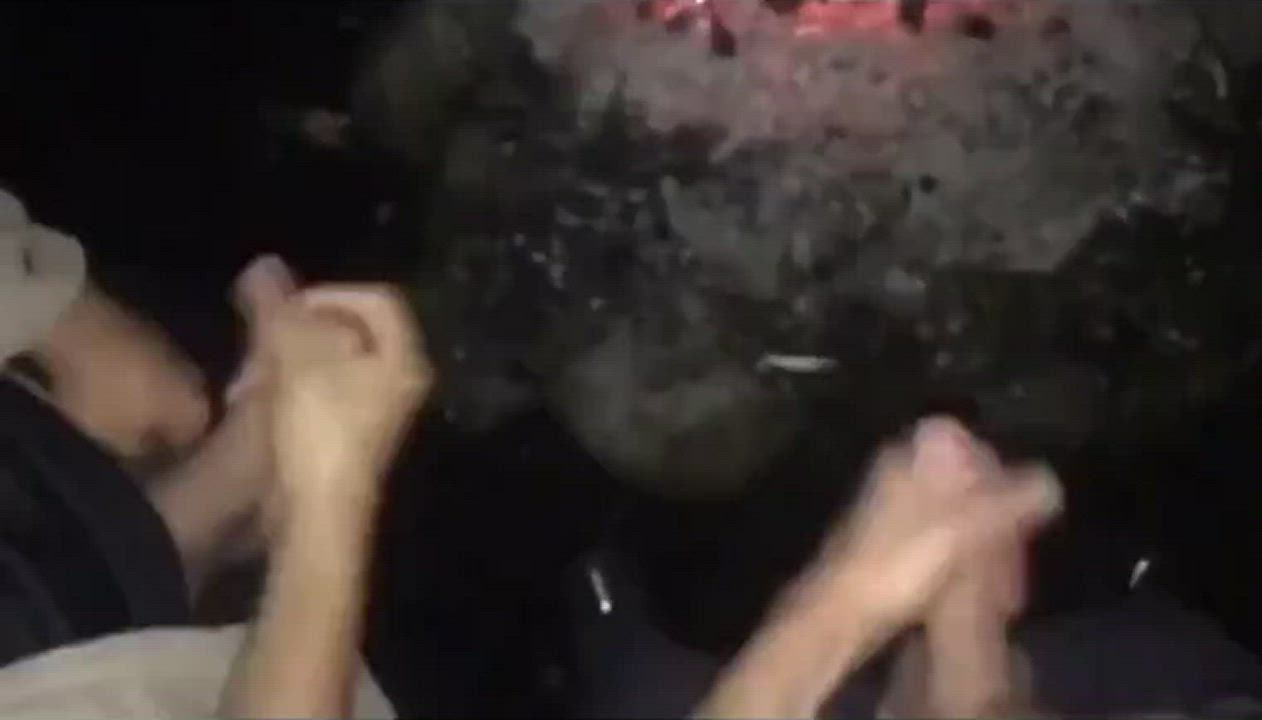 Casually cumming into the camp fire