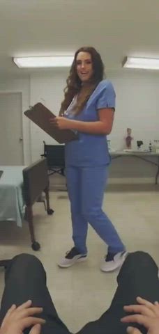 flashing groping nurse pov seduction tease titty drop clip