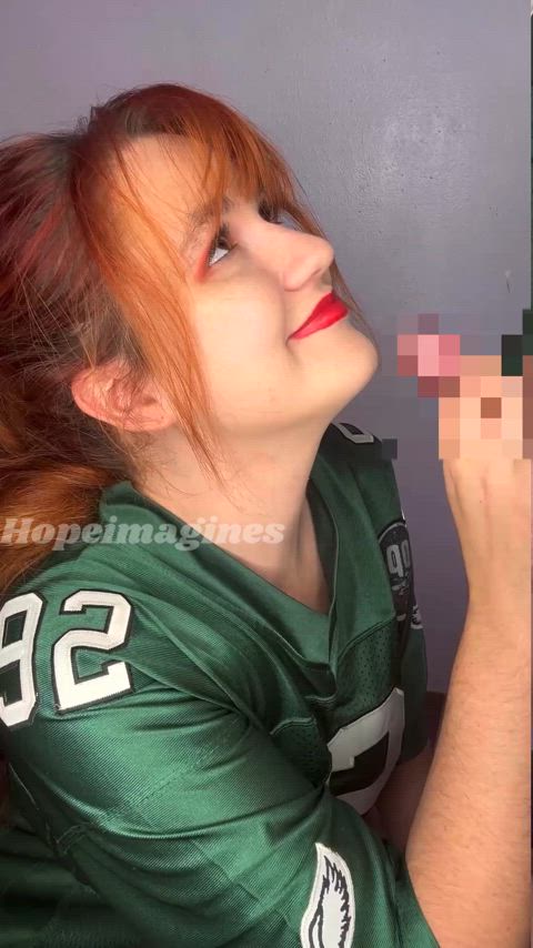 Sucking cock for good luck. Fly Eagles Fly