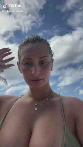 amateur beach big tits bikini homemade tiktok wet clip