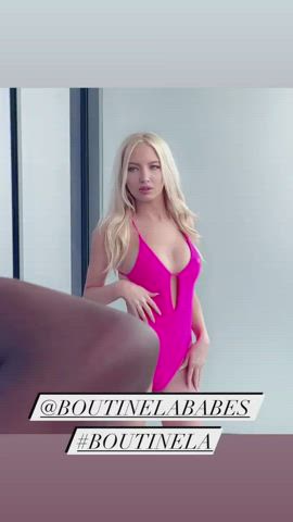 Blonde Fake Tits Swimsuit clip
