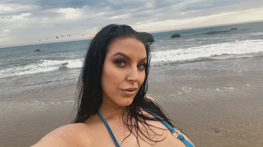 angela white beach milf outdoor public clip