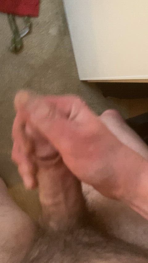 Using my precum as lube like…