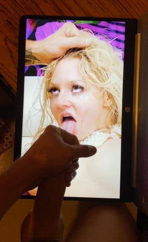 blonde cumshot cute facial long tongue masturbating teen tits tribbing tribute clip