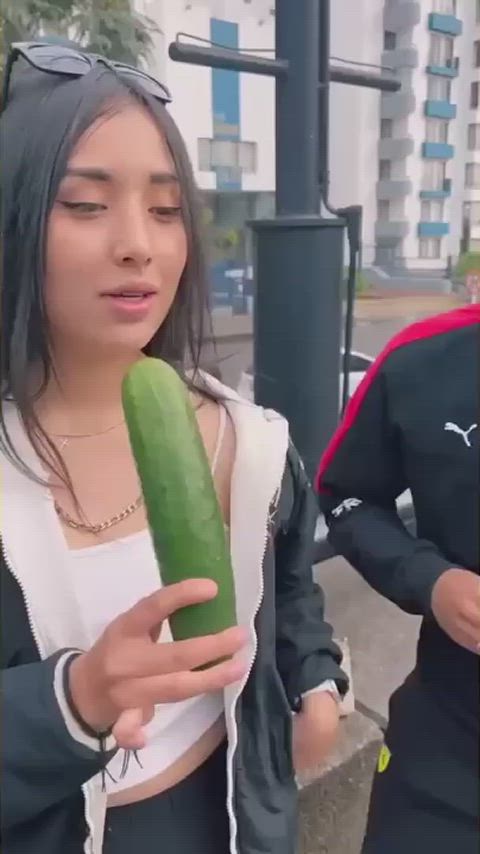 blowjob challenge cucumber food fetish kinky nsfw public sucking teen blowjobs latinas