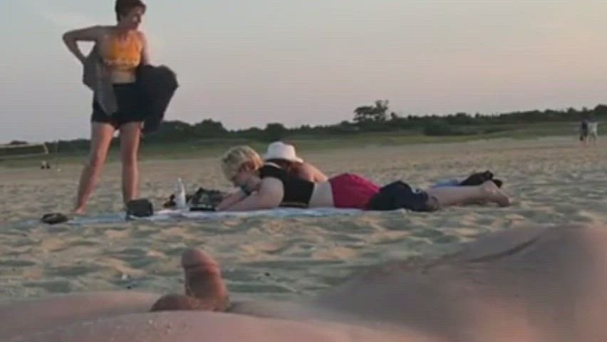 Beach CFNM Cumshot Hands Free Nudist Porn GIF by wewlad