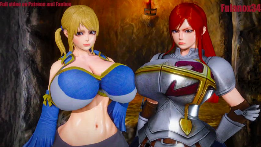 Lucy and Erza vs Orcs (Fulanox34)[Honey Select]