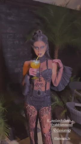 body brazilian brunette dani goddess halloween latina sensual tease tiktok clip