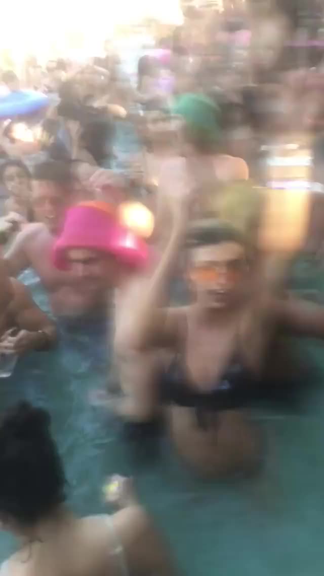 Jessica hull in a bikini in a pool