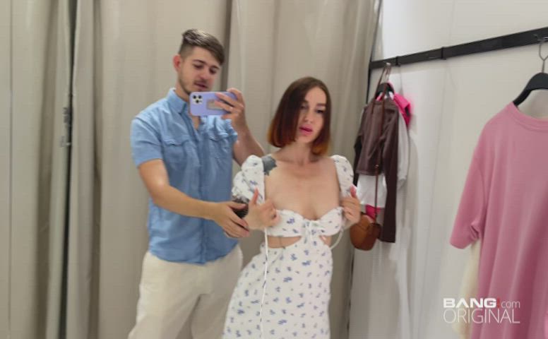 Kleo Model Fucks In A Mall Fitting Room With Lots Of Mirrors