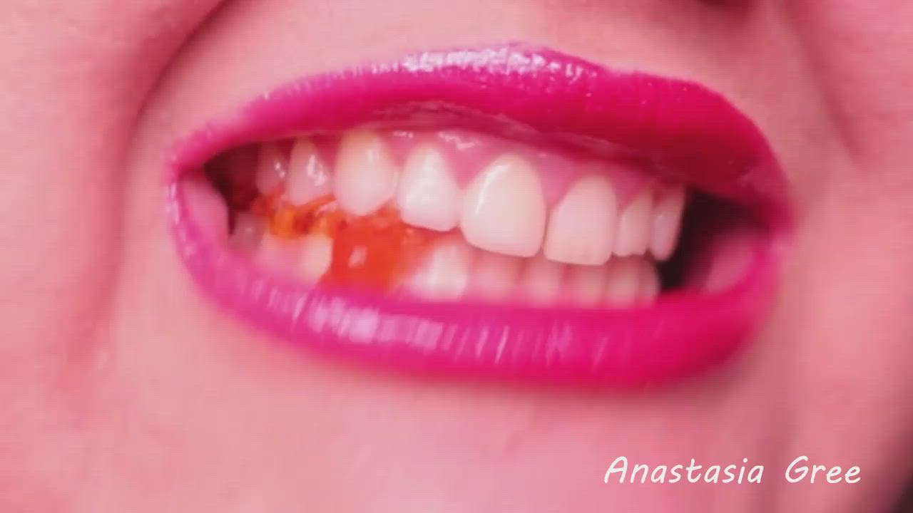 Close Up Fetish Lips Lipstick Lipstick Fetish Tongue Fetish clip