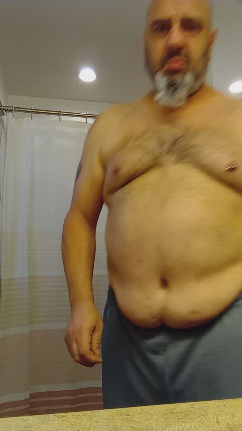 (50) Daddy preparing for his shower 