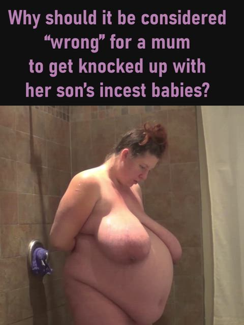 bbw breeding caption mom pregnant shower son taboo belly breeding-captions clip