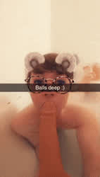 bathroom bathtub deepthroat dildo femboy gay glasses homemade clip