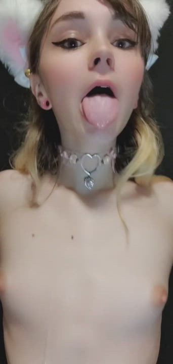 Bouncing my little tits for you master