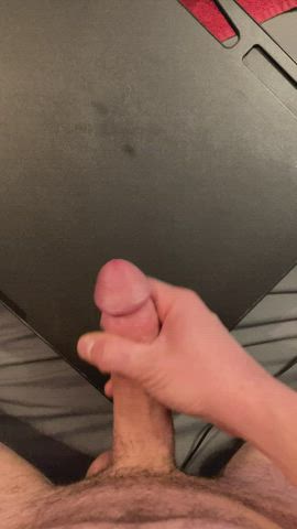 Stroking out a pretty big load