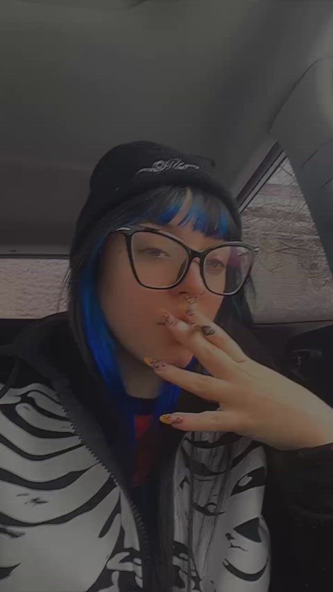 alt glasses goth smoking clip