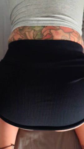 Skirt riding up over my ass to show all