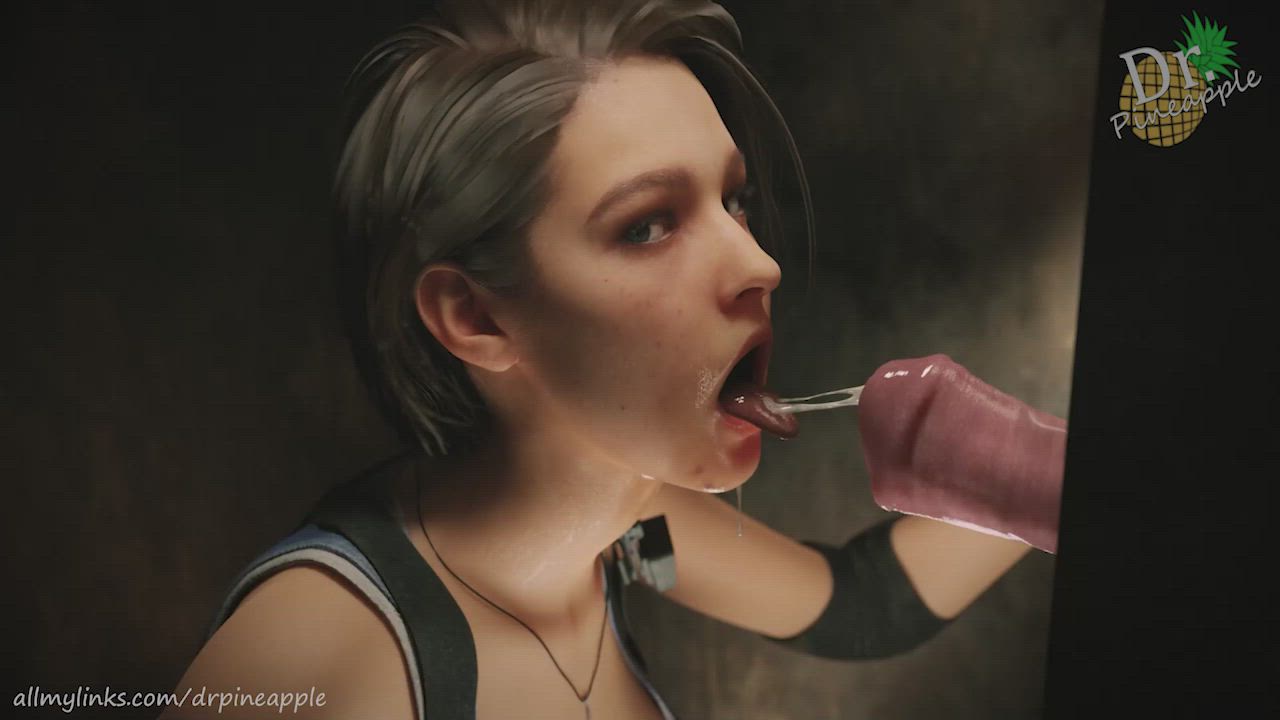 Jill Valentine sucking Horse cock (Dr. Pineapple Studios) [Resident Evil]